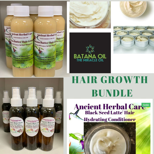 HAIR GROWTH BUNDLES, Batana Oil, Rosemary Oil, Black Castor, Blackseed Oil